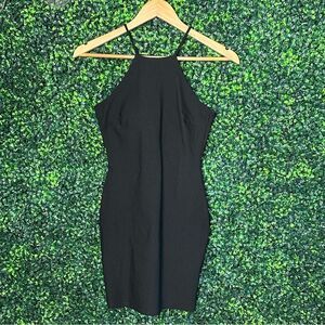 The Vintage Shop Little Black High Neck Mini Dress Sz M